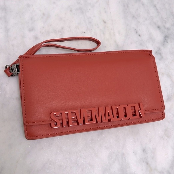 STEVE MADDEN • Burnt Orange Cabby Clutch Wristlet Wallet - Picture 9 of 9